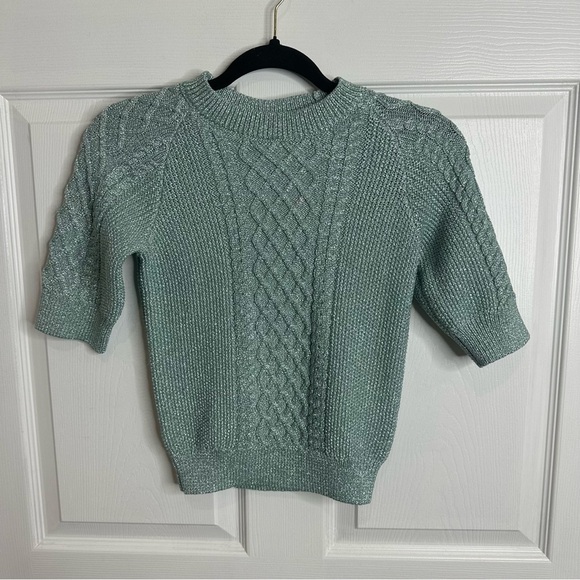 Mestiza New York Enya Sweater short sleeve cable knit top XS - Picture 3 of 10